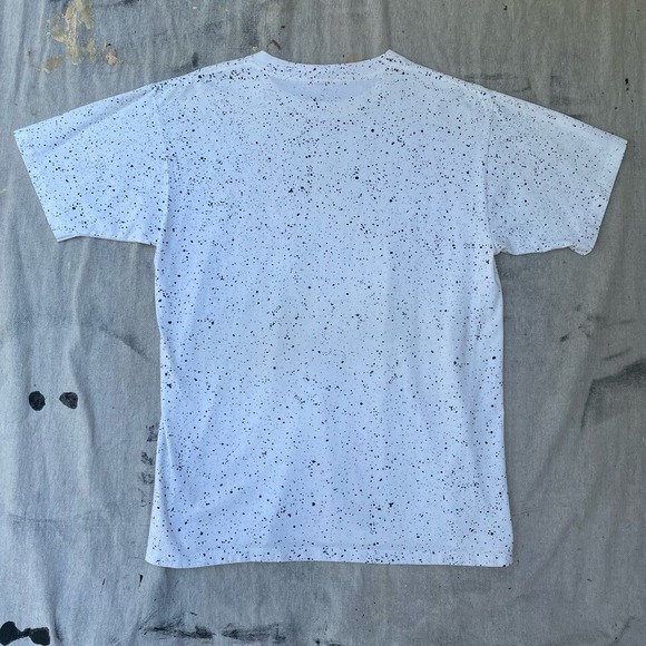 Vintage 90s Unique Splatter Graphic All Over Print Single Stitch t-shirt - Picture 3 of 4